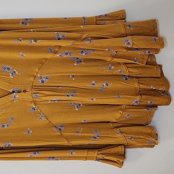 NWOT Free People Olivia Printed Tunic Yellow Buttery-Soft Size Meduim - Picture 6 of 16